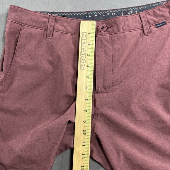 7 Diamonds Dynamic Performance Shorts Mens Size 32 Burgundy - Picture 6 of 8